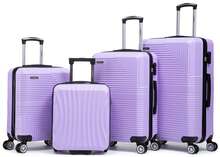 R.Leone Valigia da 1 Fino a Set 4 Trolley Rigido grande, medio, bagaglio a mano 55x40x23 cm Wizz, ITA Airways e bagaglio 45x36x20 cm in ABS 8005 - Blu - Visualizzare 20