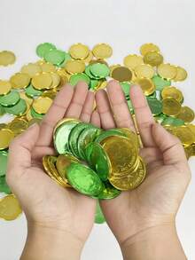 50枚塑料海盗金币，寻宝游戏金币玩具，派对礼品，仿金币，海盗冒险主题派对用品，圣诞节 - 彩色 - 查看 5