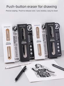 1 pieza Borrador con forma de lápiz retráctil - Borrado preciso y sin manchas, diseñado para dibujo a lápiz, proporciona un borrado ultra limpio para estudiantes de arte - Multicolor - Ver 10