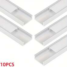 [Led Light Strip Track]10pcs V-Shaped And U-Shaped Led Light Strip Track Systems | 3.3-Foot Right-Angled Triangular Aluminum Profiles,  Lens Caps, Black Extruded Housing Tracks, For Light Strips - Including Mounting Brackets And Screws - Silvery-v - View 6