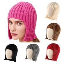 1PC Winter Knitted Hats Women Cute Rabbit Ear Soft Warm Thick Acrylic Luxury Coupleboy Label Beanies Skullies Personalized Casual Party Couples Hats - Patch Tai Dài - Xem 8