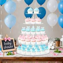 3-6 Tier Acrylic Cupcake Stand - Round Cupcake Display Rack - Acrylic Dessert Stand Cake Display Tree Suitable For Party, Wedding, Birthday - Clear - View 7