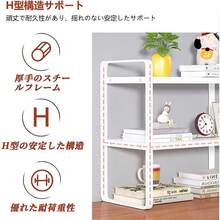 卓上 ラック 小さい棚 デスク上収納ラック デスク 棚 ラック 小さい 整理棚 デスク上置き棚 卓上本棚 2段 机の上に置く棚 デスク収納 デスクシェルフ 本立て 高さ調整 オープンシェルフ 2段 収納 本棚 クランプ式 簡単組立 スペース活用 おしゃれ (ホワイト, 50cm*20cm*36cm) - ホワイト - チェックする 4