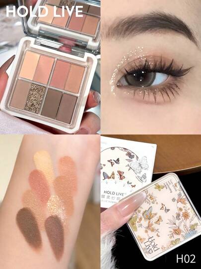  Bảng phấn mắt HOLD LIVE Butterfly Soft Eyeshadow Palette H02 Classic Light Nude Earthy Tones