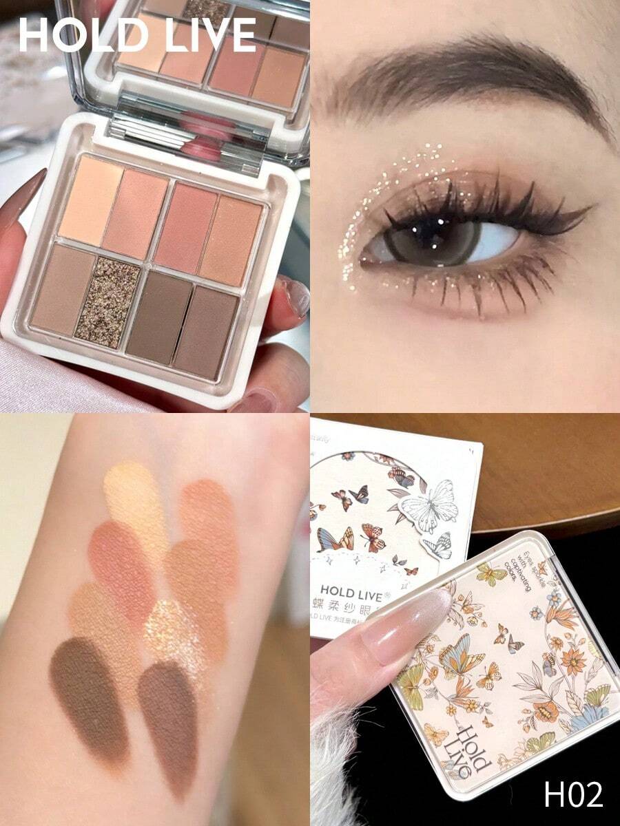 Bảng phấn mắt HOLD LIVE Butterfly Soft Eyeshadow Palette H02 Classic Light Nude Earthy Tones - H02 - Xem 1