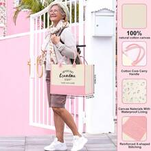 FORBIDDEN PAPER Gifts Tote Bag Important Stuff Tote Gift Gifts Birthday For Shopping Bag Grocery Bag Utility Tote - Pink-grandma-bag - View 3