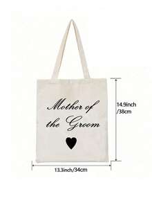 Canvas Wedding Gift Bags For Mother Of The Bride & Groom - "Mother Of The Bride" & "Mother Of The Groom" Design With Heart Symbol, Perfect For Weddings, Engagements, Bridal Showers, And Appreciation Gifts, Engagement Accessories | Elegant Canvas Bags | Classic Design Bags