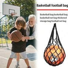 1pc Thick Nylon Woven Large Capacity Tote Bag, Multi-Functional Basketball/Football/Volleyball Net Storage Bag