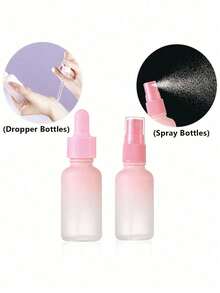 1pc Pink Glass Dropper Bottle, With Dropper, Empty Dropper Bottle, Perfume Bottle Container - Multicolor - View 8