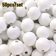 4Amazonia 50pcs/Set St. Patrick's Day Wooden Beads, Green Wooden Spacer Beads, Rustic Polished Round Beads, DIY Crafts, Wreath, Party Decorations