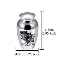 Mini Decorative Keepsake Urns For Ashes 2.55 Inch - Cremation Urns Memorial Motorcycle Riding With The Angels, For Human/Pet - Silver - View 2