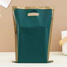 50pcs Thick Gift Bags With Handles, Plastic Party Candy Bags With Gold Trim, Suitable For Various Holiday Parties - Multicolor - View 7