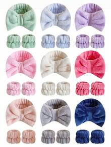 Fashionable Cute Cloud Pattern Headband, Wristband, Headscarf Set For Women, Suitable For Daily, Home, Outdoor, Sports Wear, Ideal Gift For Girlfriend On Valentine's Day Or Birthday - Pink - View 10