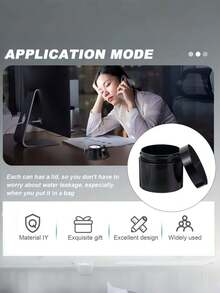 5g Refillable Black Double-Layer Thick Opaque Jar, Small Capacity Cream, Ointment, Nail Polish, Eye Cream Empty Bottle, Travel Opaque Refillable Container - Black - View 5