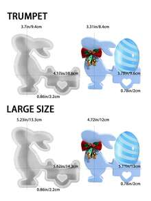1pc Easter Bunny Cart DIY Mold - Resin Plaster Candle Casting Mould For Handmade Doll Ornament