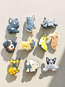 10个狗狗系列DIY时尚鞋洞装饰，可拆卸卡通鞋饰，适用于木屐、凉鞋，优质鞋履配件，非常适合作为生日礼物和派对小礼品。 - 彩色 - 查看 5