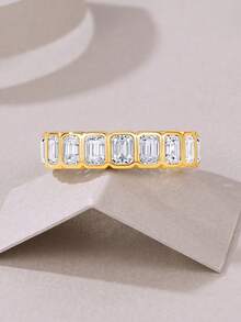 925纯银莫桑石戒指，女士款，低过敏性，高端订婚/结婚戒指，情人节/生日礼物，防氧化礼盒包装 - 戒指 - 查看 6