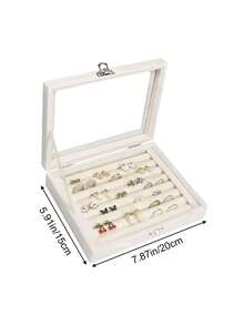 1pc Velvet Jewelry Ring Display Stand, Ring Earring Jewelry Storage Box, Necklace Tray Display Case, Jewelry Organizer Box - Jewelry Box - View 14