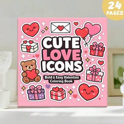 (Uppgraderad Deluxe-utgåva, tjockare papper, 20,5*20,5 cm) "Romantiska ögonblick målarbok: 24 helande och avslappnande sidor", lämplig för par och familjer, perfekt för sammankomster, alla hjärtans dag, födelsedagar och andra högtider. Målar- och läromedel, 24 sidor, bok, målarbok, läromedel, skola, jul, halloween, födelsedag, skolstartspresent, målarbok, konstnärsmaterial, färgning, målarbok för vuxna