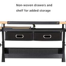 Height Adjustable Drafting Table Drawing Table Artist Desk Tilting Tabletop Art Craft Desk Watercolor Paintings Sketching Work Station W/2 Storage Drawers And Stool For Home Office - 杏色 - 查看 9