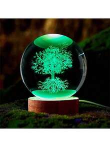 1pc Exquisite Dragon Crystal Ball Night Light, With USB Base, 8.0cm/5.99cm Crystal Ball Lamp, Decorative Gift Suitable For All - Multicolor - View 3