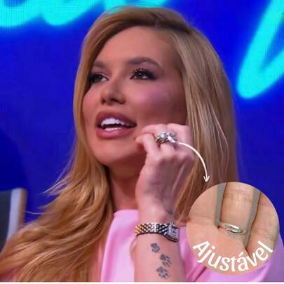 Anel Solitário Prata Virgínia Ajustável Tamanho Regulável Pedra Moissanite 12mm 10mm