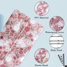 Travelers Notebook Inserts With PVC Sleeve,Daily Food Journal To Count Calories Health, Keep Healthy Diet,30 Sheets,8.5\ X 4.7\,Pocket Notebook For Journals,Dis,Planners,Pink Rabbit - PinkRabbitPVC&每日食品 - 查看 4