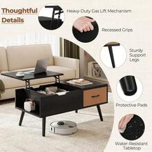 Coffee Table With Storage,39.5'' Lift Top Coffee Table,Hidden Storage Compartment,Foldable Drawer,Lift Tabletop Dining Center Table For Home Living Room Office,Black - Black - View 5