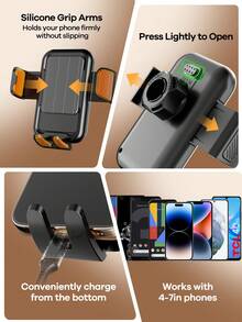 REMAX 三合一杯架扩展器，带360°可调节手机支架，通用快装车载配件，适用于2.5英寸至3.7英寸杯架，旅行必备车载用品，车载收纳神器 - CP2007-S5 - 查看 7