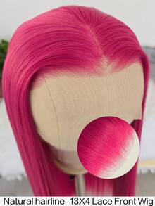 websterwigs 13x4 酒红色和橙色合成蕾丝前假发，自然直发，无需胶水，高品质耐热纤维