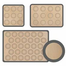 4pcs Macaron Baking Mats - Reusable Non-Stick Baking Mats For Making Macarons And Cookies, Easy To Clean Silicone Baking Liners, Round And Square Cake Mats, Macaron Cookie Rolling Mat - Multicolor - View 15