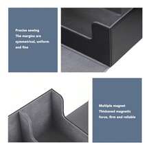 sdeCaja de Almacenamiento de Cuero de PU Estuche de 3 Filas con Cierre Magnetico Capacidad para 1800+ Cartaskiu - Carcasanegraconforrogris - Ver 8