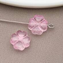 30/50pcs 10mm Clear Faceted Acrylic Four-Leaf Clover Beads With Holes For DIY Bracelet & Phone Strap Making, Lucky Charm Accessories.
