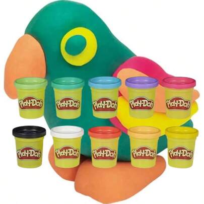 Hasbro 儿童橡皮泥套装，10罐，每罐2盎司（共20盎司），软性造型黏土
