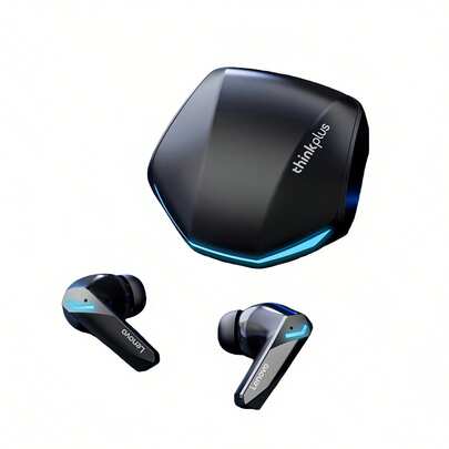 Lenovo GM2 PRO Bluetooth Earphones: Low-Latency Gaming Headset, Intelligent Noise Cancellation For Clear Calls, Long Battery Life, Comfortable In-Ear Design For Sports And Music. Black.