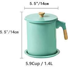 Recipiente para Grasa de Tocino Con Colador,Recipiente para Aceite de Cocina de Hierro de 1,4 L,Lata de Almacenamiento de Grasa,Colador de Aceite para Almacenar Aceite para Freír,Grasa para Cocinar,38951969 - Rojo - Ver 2