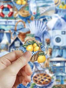 50pcs Summer Beach Stickers For Laptop Case Diary Notebook Room Desktop Decor DIY Transparent Stickers - Multicolor - View 5