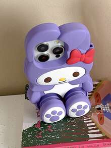 3pcs Sanrio Authorized Cartoon Cute Footprint & My Melody Silicone Phone Case Compatible With IPhone 16 Pro Max, 15, 13/14 Pro Max - Multicolor - View 3