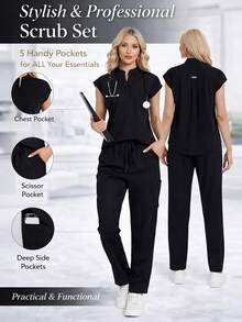 cimmuovere 2 件套女士立领手术服套装