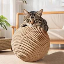 1pc Cat Toy Sisal Ball, Extra Large Self-Entertaining Stress Relief Chew Toy, Scratch Toy For Cats