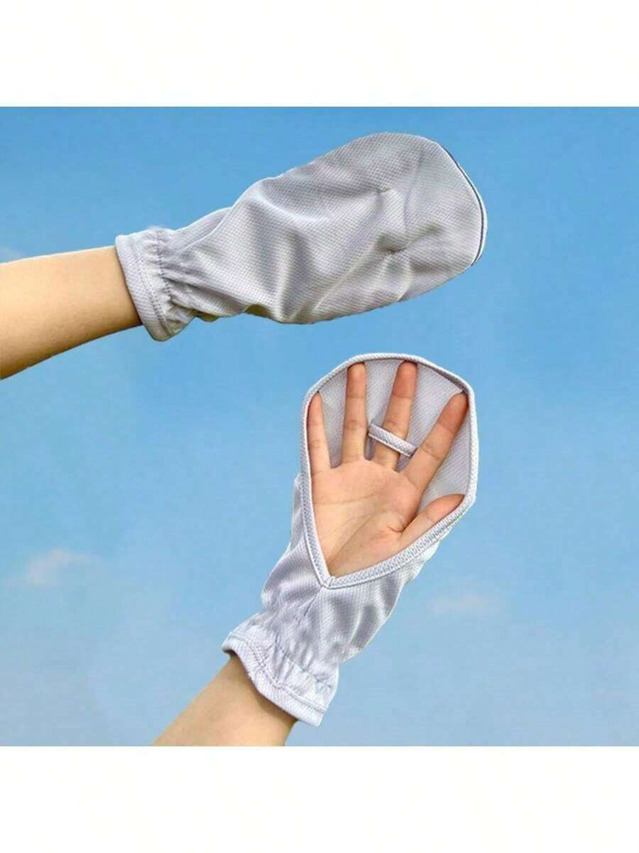 1 双夏季驾驶/骑行轻便透气防紫外线露指手套