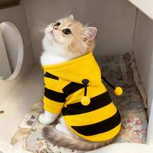 زي نحلة جديد وجميل مناسب للكلاب والقطط الصغيرة، موضة لعيد الهالوين - أصفر - مشاهدة 3