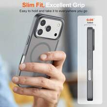 Compatible With AppleIPhone 17 Promax/17 Pro/17 Air/16E/15/14/13/12 Case, Compatible With MagSafe, Military Grade Drop Protection, Stronger Magnetic, Thickened Back Panel Shockproof Airbag, Slim Anti-Scratch Protective Cover - 灰色 - 查看 4