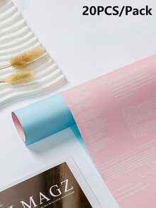20pcs/Pack Waterproof Dual-Color English Floral Wrapping Paper, Flower Bouquet Packaging Material - 20PCS/Pack - View 14