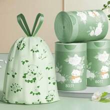 100pcs Camellia Scented Drawstring Trash Bags, Thick & Durable For Home, Kitchen, Bathroom, Office, Living Room - Thick Polyethylene Garbage Bags With Drawstring Closure - Bear Garbage Bag - View 11