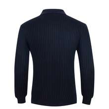 Men Classic Knit Half Zip Sweater Fall Winter Wear - 藏蓝色 - 查看 3