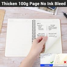 EUSOAR College Ruled Spiral Notebook, A5 3packs 5.5\X8.3\ 120 Pages Line Travel Notebooks Journal, Memo Notepad Sketchbook, Students Office Business Subject Diary Ruled Book Journal-Kraft Cover - 卡夫 - 查看 4