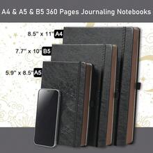 Thick Lined Journal Notebook With Pen, 360 Pages 100gsm Paper, Brown Sprayed Edge, Journal For Writing B5 Ruled Notebook,Leather Hardcover,Perfect For Work, Office Or Schoolsss, 7.8'' X 10'' Black - BlackB5Lined - View 9
