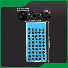 100/50pcs Sewing Garment Metal Black/Silver Snap Buttons, Letter Metal Press Buttons 8mm, Suitable For DIY Sewing, Clothing And Wallets, Black/Silver Available - Multicolor - View 8