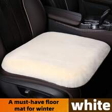 1件装汽车加厚绒面坐垫，秋冬季保暖加厚绒面坐垫，四季通用一体式汽车座椅垫 - 彩色 - 查看 5